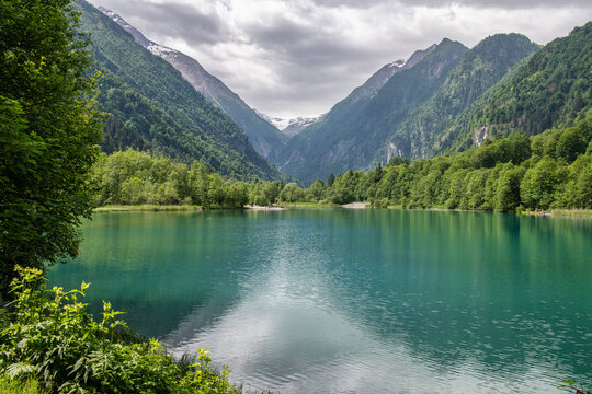 Lake Klammsee above the Sigmund Thun Gorge in Kaprun, near Zell am see in Austria, Europe