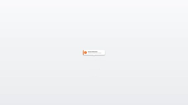 Minimalist User Interface Error Notification Alert Box