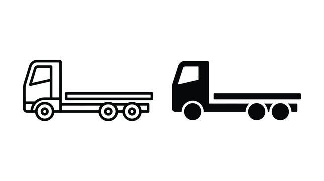 Flatbed truck icon vector illustration