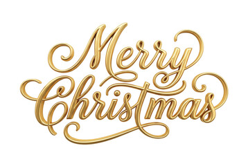 Golden metallic Merry Christmas typography lettering sign © PEE PHIBAN