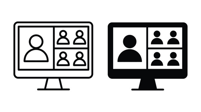 Video conference icon vector set