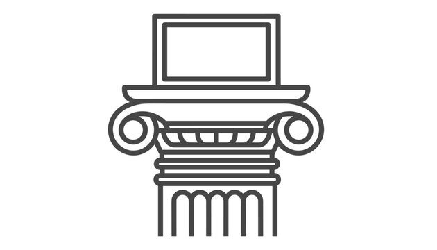 Architectural line drawing of an ornate classical pillar head showcasing historical building design elements.
