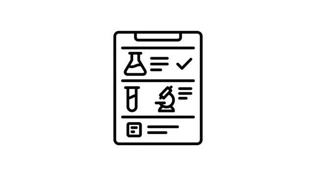 Science lab report icon, transparent background, research checklist