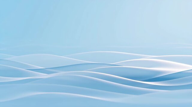 Abstract light blue background with smooth flowing wave lines