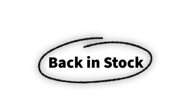 Back in Stock Animated Text Promotional Motion Graphic for Product Restock