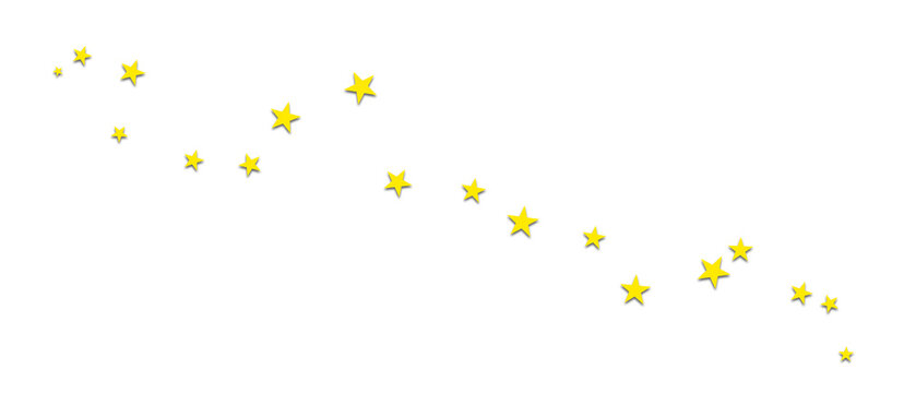 Gold stars with drop shadow banner clip art, isolated 