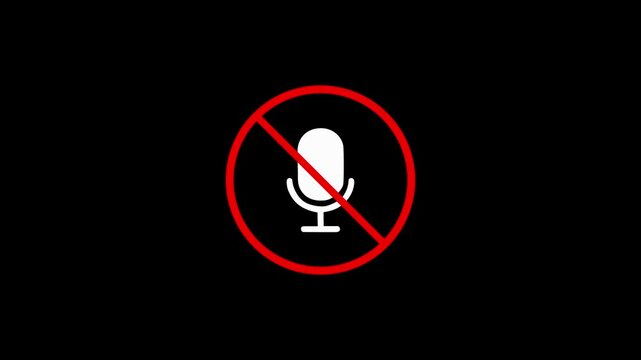 No Noise Quiet Prohibition Icon Animation Silence Please Speaker Mute Sound Ban.no sound icon mute off. no allowed voice recording 4k video footage.