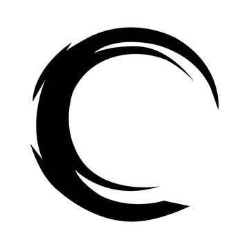 Abstract Crescent Moon Arrow Symbol Vector Illustration with Gold 3D Circle Shape, Night Sky Icon, Star and Light Design Element for Modern Background and Sign Concepts