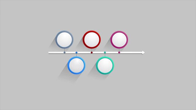 Horizontal 6 Steps Timeline Infographic Process Arrow Motion Graphic Animation