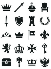 Royal Symbols And Heraldic Icons Set © BeNeed Vactory
