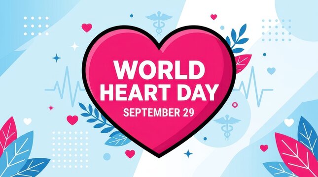 World heart day celebration heart shape design september 29