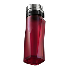 Obraz premium Modern Translucent Pink Sports Water Bottle with Metallic Cap Vector Illustration isolated on transparent background