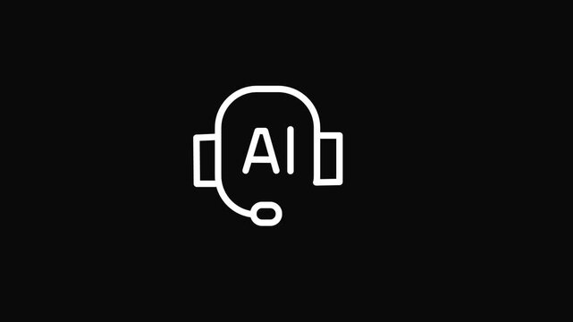  Suitable for technology, artificial intelligence, music, and innovation concepts in design projects. Headphones technology connected to device displaying AI logo