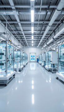 Laboratory or industrial clean room with equipment