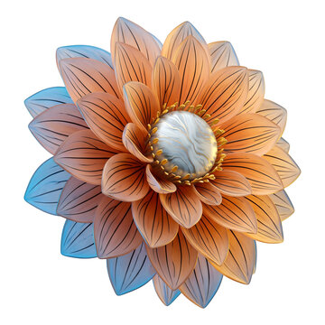 Stylized Gradient Flower Vector Illustration with Transparent Background