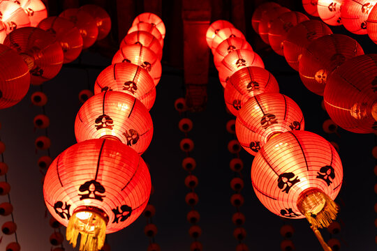 Red Lanterns in Chinese temple. Kuala lumpur, Malaysia