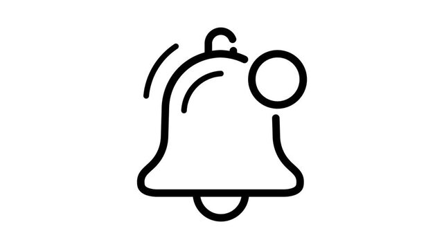 Minimalist notification bell line drawing animation over clean white background