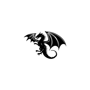 dragon tattoo. dragon vector art graphic resources silhouette vector style.