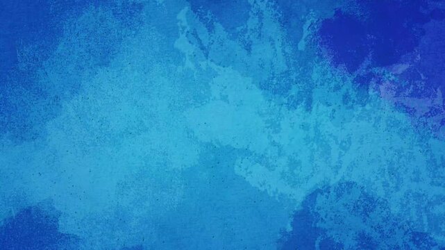 Rich blue grunge paint texture background with layered brush marks, distressed surface and artistic depth for modern branding, titles and creative motion graphics