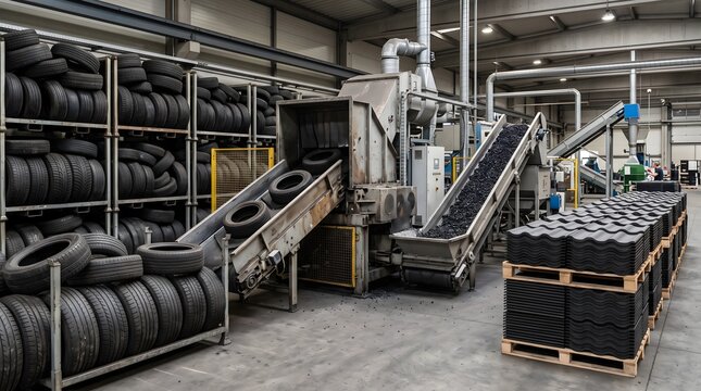 Tire Recycling for Sustainable Roofing Tile Production.