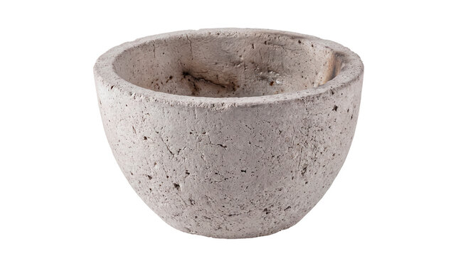 Melting crucible isolated on a transparent or white background. Essential ceramic container for professional jewelry making, metal casting and high temperature industrial craft.