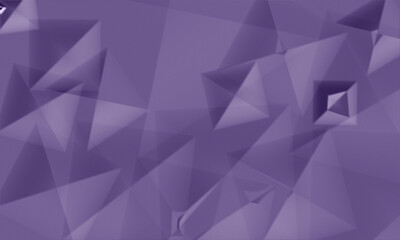 Fototapeta premium Crumpled paper abstract geometric background with overlapping purple triangular shapes and 3d pyramid structures