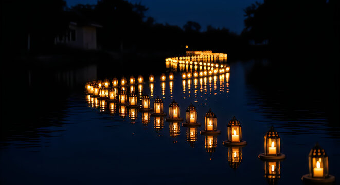 A beautiful vibrant display of diwali lights illuminating the night sky