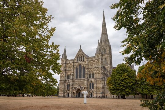 Salisbury England - August 30 2026: view of Salisbury cathedral Britain&rsquo;s tallest spire