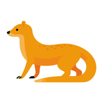 Flat-design 2D vector artwork of a Mongoose, styled as an icon and isolated against white background