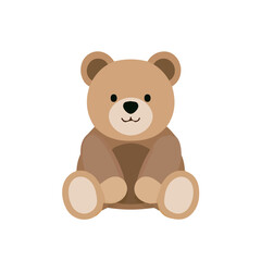 Fototapeta premium Stuffed Animal, illustrated as a clean 2D flat vector icon isolated on a white background