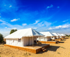 Tent camp in Thar desert. Jaisalmer, Rajasthan, India © Dmitry Rukhlenko