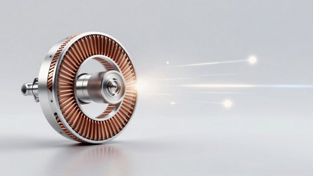 close metallic object which appears gear motor object series concentric circles which arranged circular pattern outermost circle copper colored metal while innermost circle has silver colored gear