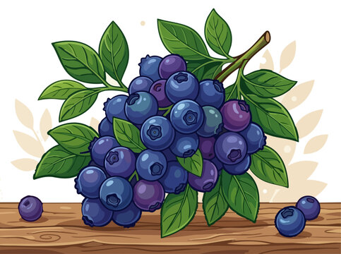 premium vector illustration of Blueberry fruit
