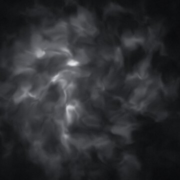 Swirling white smoke plumes drifting gracefully against a dark black background creating soft ethereal atmospheric textures