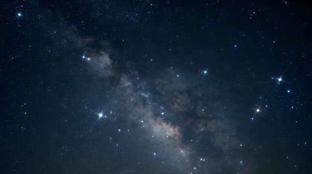 Bright stars in the night sky at the milky way galaxy