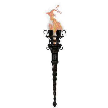 Manor Torch Wall Mounted Flame Light Medieval Decor