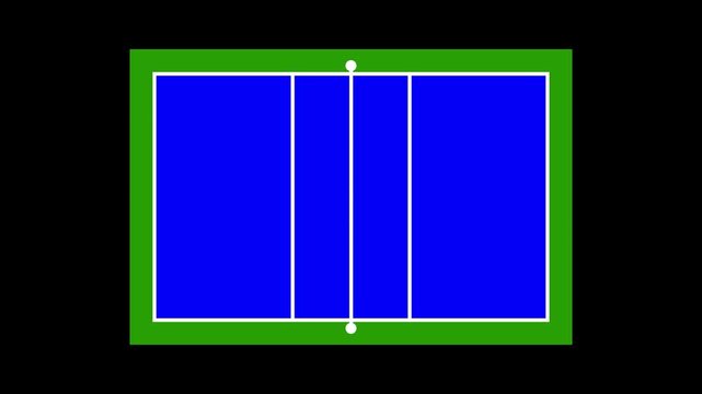 Volleyball court layout top view sports infographic element 4k video with 25 fps