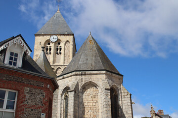 medieval church (saint-martin) in veules-les-roses in nomandy in france  © frdric