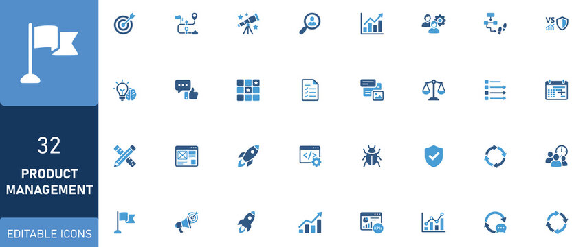 Comprehensive collection of editable icons a versatile set for modern digital design projects