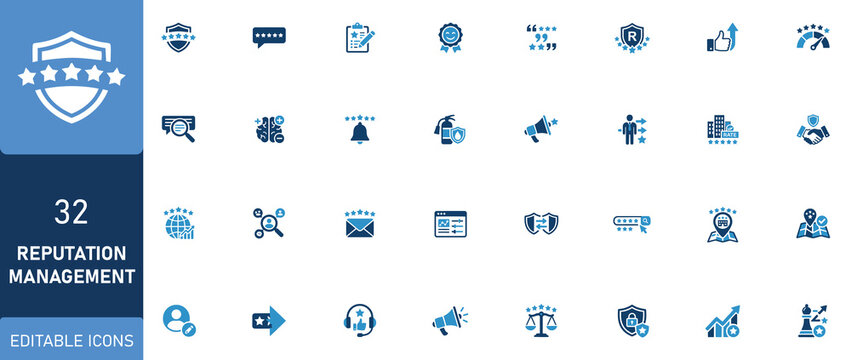 Comprehensive collection of editable icons for user interfaces applications and modern digital designs