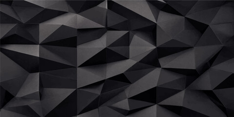 Fototapeta premium Low poly abstract geometric polygonal dark gray faceted mosaic background with modern sculpted texture vector artwork