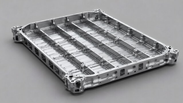 Solid CAD Model of Structural Cell-to-Chassis (CTC) Integrated EV Battery Tray