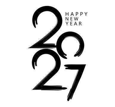2027 New Year Number Design Template Set, Happy New Year Logo Typography Collection for Cards, Posters, Covers and Festive Branding, Colorful Vector Illustration