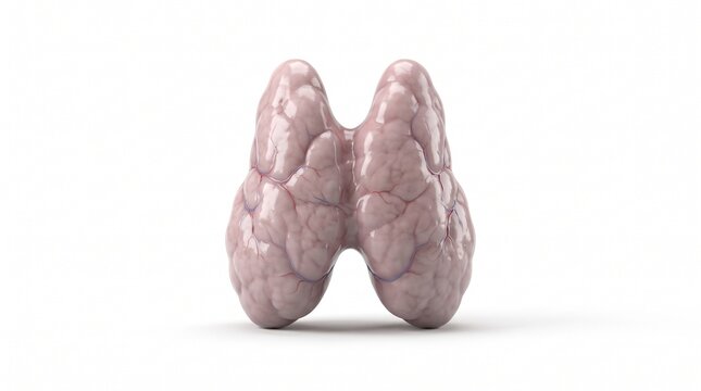 Human thymus simple portrait 3D illustration white background
