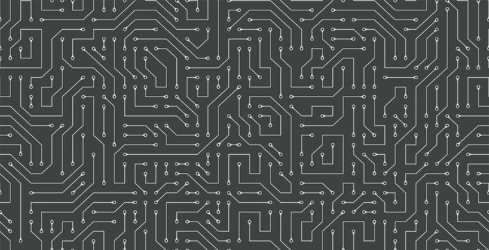 Seamless electronic stripe wallpaper on a black background.