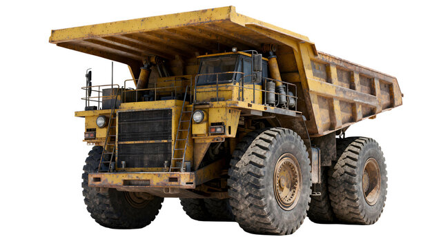 Heavy Duty Mining Dump Truck Isolated on transparent Background