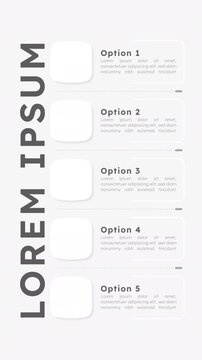 Corporate guidance square animated infographic template. Business organization growth 5 step process motion graphic. Empty placeholder animation. Blank diagram layout loop with options