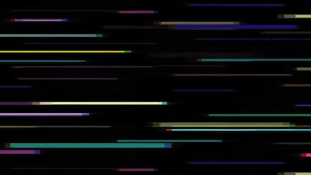 Retro CRT Glitch Animation Analog TV Interference and Digital Noise Bars. High quality 4k footage