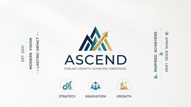 Modern business logo design for ascend company with mountain icon