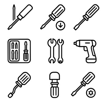 Insulated shaft vector plastic casing grid flexible torx magnetic screwdriver icon icons